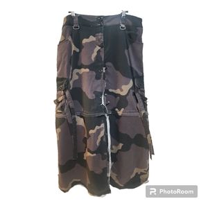 Illig Camo Zip off rave mini skirt